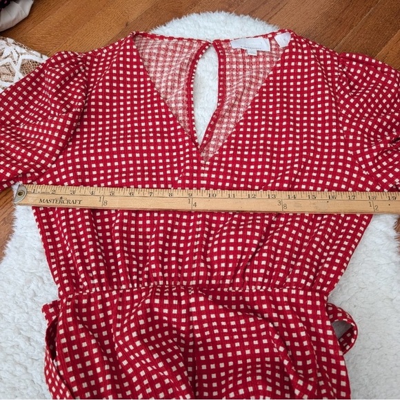 Anthropologie Ett:Twa Margaret Jumpsuit Red And White 6 - Picture 8 of 9